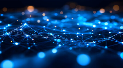 Wall Mural - abstract blue network background 3d illustration