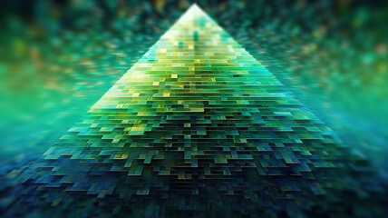 Wall Mural - fantastic noise texture on defocused glass pyramid abstract illustration background