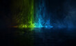 © naaz - Dramatic dark tones with a vibrant blend of electric blue and neon green create a striking wallpaper template