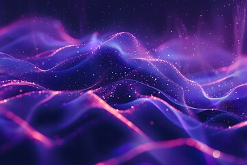 Aufkleber - Glowing blue and purple wavy background.