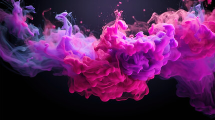 Wall Mural - eye catching violet and purple colors paints splashes and drops
