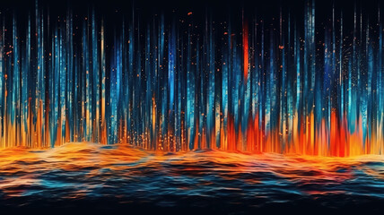 Wall Mural - fantastic futuristic cityscape illuminated by vibrant neon lights