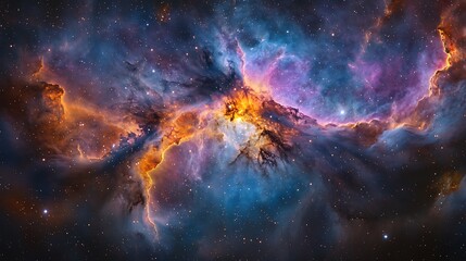 Beautiful nebula with colorful galaxies and star, Space galaxy with star