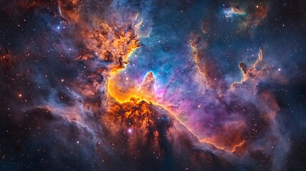 beautiful nebula with colorful galaxies and star, space galaxy with star