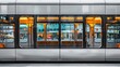 © chutikan - A modern tram with large windows, isolated on white background