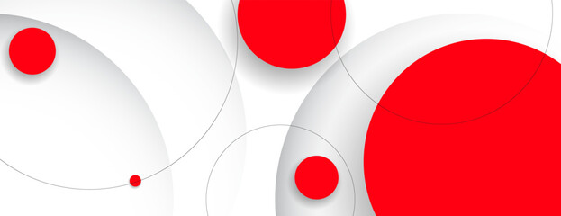Wall Mural - red and white circles abstract background