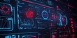 © upnowgraphics - Futuristic Digital Interface with Glowing Blue and Red Lines