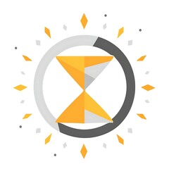 Wall Mural - Geometric Hourglass Abstract Art with Yellow and Gray Elements Representing Time, Transformation, and Change in a Modern Design Approach