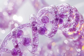 Poster - Abstract Purple Glass DNA Structure with Blurred Background