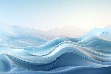 Wall Mural - Abstract Blue Waves Landscape