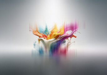 Aufkleber - A burst of colorful liquid in motion, splashing and forming abstract shapes.