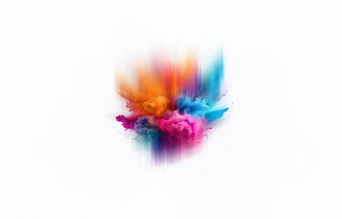 Aufkleber - Isolated colorful explosion of powder against a white background.