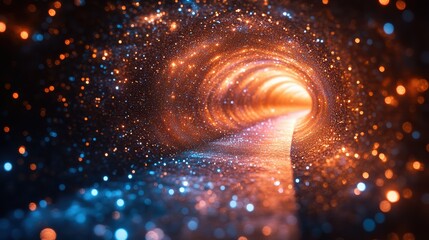 Fototapete - Holographic galaxy light show, creating an immersive experience with swirling stars and colors