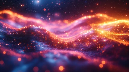 Fototapete - Holographic galaxy light show, creating an immersive experience with swirling stars and colors
