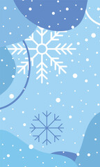 Wall Mural - winter poster with snowflakes. colorful winter banner with falling snowflakes. wintry scenes. winter