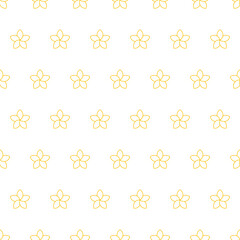 Wall Mural - Seamless pattern with yellow outline flowers