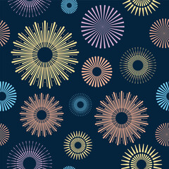 Wall Mural - seamless fireworks pattern, vector decorative graphic design wallpaper background for your design , 