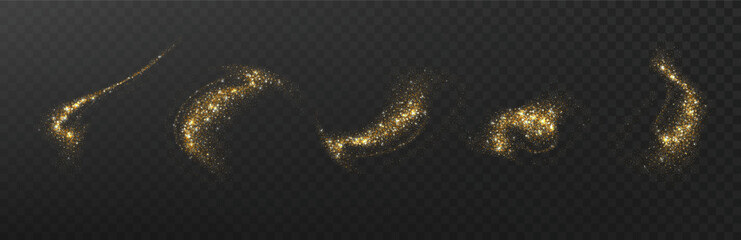 Wall Mural - golden glitter splash. magical dust explosion. shimmer spray effect for festive holiday. light and g