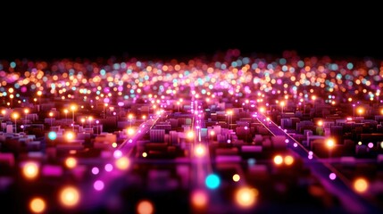 Aufkleber - Dynamic technology visualization virtual environment abstract content futuristic perspective global connectivity concept