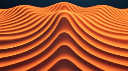 Poster - Dynamic ripples of orange waves abstract art conceptual design digital environment close-up view visual harmony for modern aesthetics