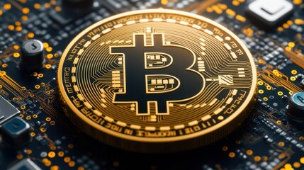 Poster - Exploring cryptocurrency growth digital finance revolution virtual assets market tech hub close-up future of money