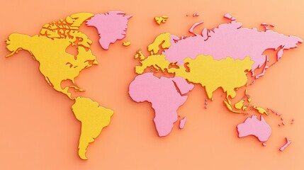 Aufkleber - Colorful world map design modern graphic art creative visualization bright environment abstract viewpoint geographical concept for global awareness