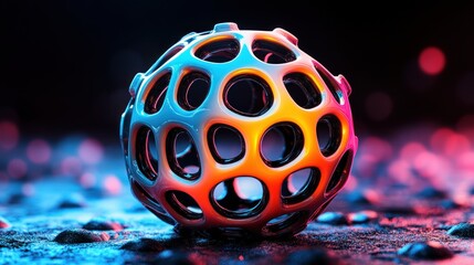 Aufkleber - Dynamic 3d sphere display studio environment digital artwork vibrant colors abstract concept for modern design