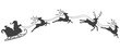 © sense - Santa claus riding deer sleigh silhouette vector eps