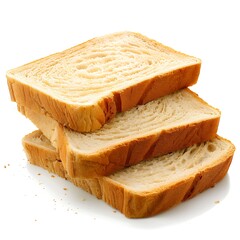 Wall Mural - Slices of bread isolated on white background