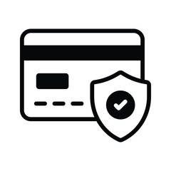 Canvas Print - Icon representing secure payment methods with shield protection