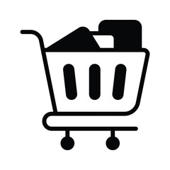 Canvas Print - Shopping cart icon for adding items to purchase