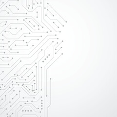 Wall Mural - circuit board black technology on white background. circuit board texture with communication technol