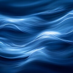 Wall Mural - smooth flowing blue light waves for a futuristic abstract design.