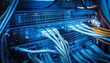 © Mehmet Doruk Tasci - Data connection cables in data center close up view