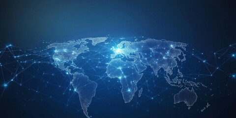 Wall Mural - creative global financial network concept on a stylized map,space for text
