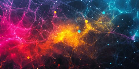 Wall Mural - network of trade routes in vibrant colors, illustrating modern globalization,space for text