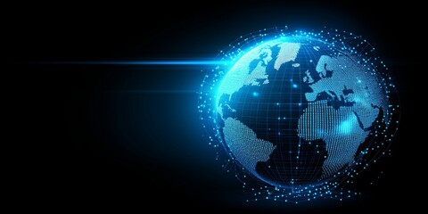 Wall Mural - abstract digital globe made from intersecting lines and dots,space for text