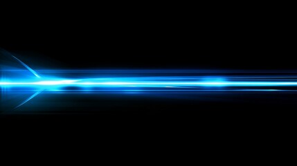 Aufkleber - Stunning Abstract Light Beam with Brilliant Blue Glow on a Black Background, Perfect for Futuristic Designs and Technology Concepts in Digital Art and Graphics