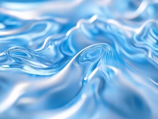 Sticker - abstract close-up of flowing blue liquid with smooth waves