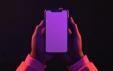 Sticker - Phone Mockup Neon Light.