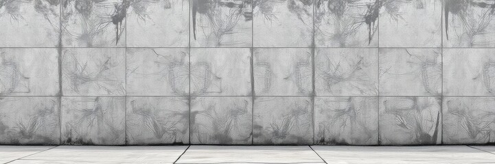 Wall Mural - Horizontal geometric design on textured cement surface, texture, industrial