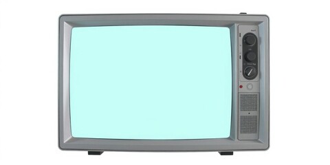 Wall Mural - Close up of vintage computer monitor screen on white background with clipping path, display, retro, classic