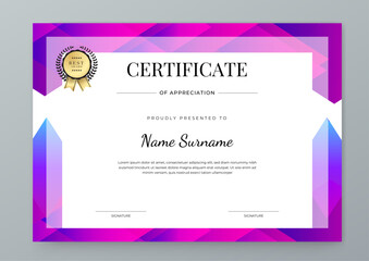 Wall Mural - Colorful Certificate of Appreciation With Modern Design