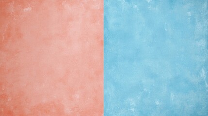 Wall Mural - soft pink and calming blue pastel hues divide the frame, creating a visually appealing split screen 