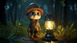 © Magic Stock - A photo of a 3D character with a candle-lit lantern