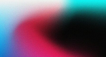 Poster - Dark gradient abstract pink green black noise texture background copy space for design