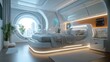 © NAD SANG PAP - Futuristic bedroom design urban setting interior architecture modern environment panoramic view innovative living concept