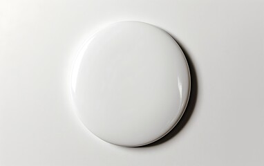 Wall Mural - white blank badge. glossy round button. pin badge