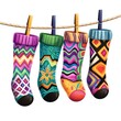 © Withheart - Colorful, patterned socks hang on a line, showcasing vibrant designs and textures, perfect for adding a playful touch to winter wardrobes.