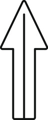 Wall Mural - simple black outline arrow pointing upwards, representing growth, progress, and upward trends